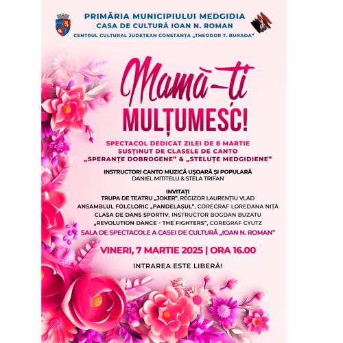 Eveniment cultural pe 7 martie 2025 la Medgidia