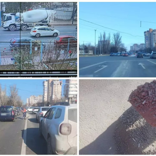 Șofer amendat de polițiștii locali cu 5.232 de lei pentru că i-a căzut beton pe șosea