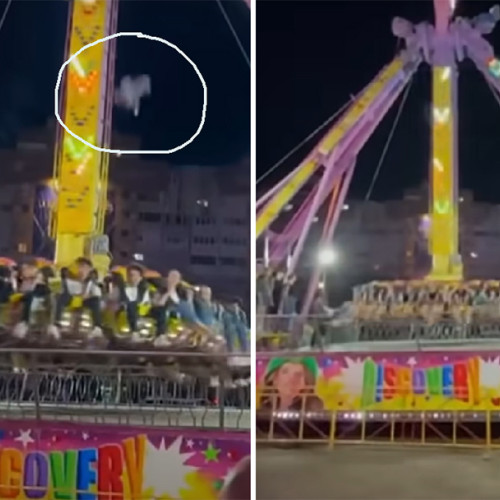 VIDEO Imagini ȘOC: O bucată de metal a căzut peste scaunele unui carusel