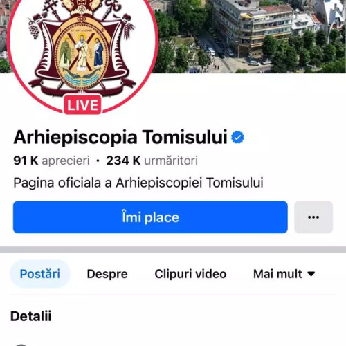 Atac informatic la Arhiepiscopia Tomisului: Pagina de Facebook a instituției a fost preluată de un cont suspect