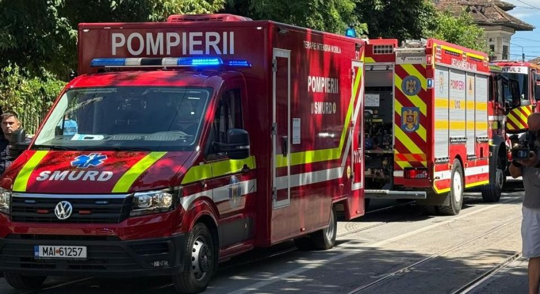Accident în Constanța fără victime, echipajele ISU acționând la fața locului