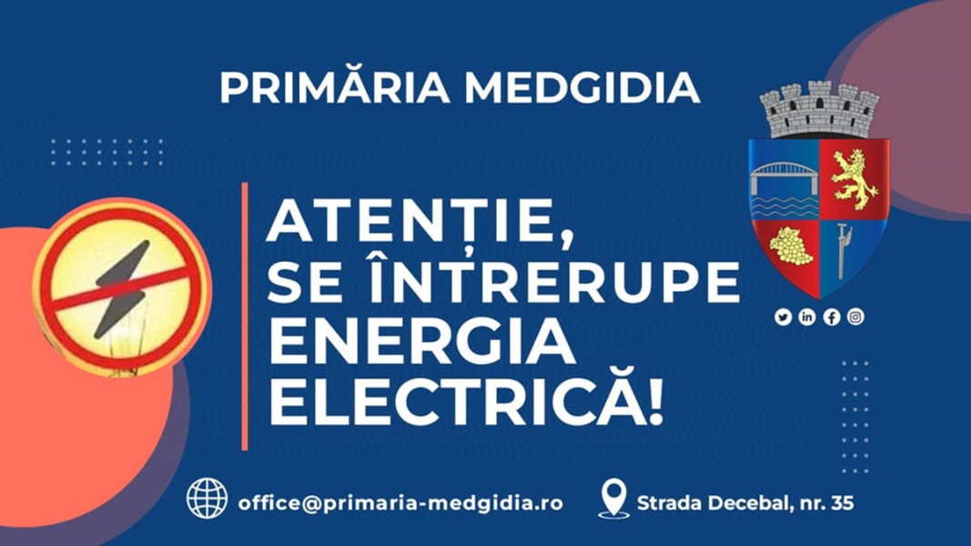 Medgidia: întreruperi programate de curent pentru modernizarea rețelelor electrice