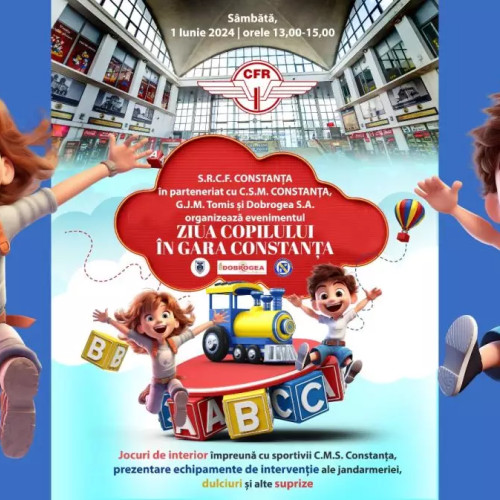 Gara Constanța se transformă în loc de distracție pentru copii, de 1 Iunie