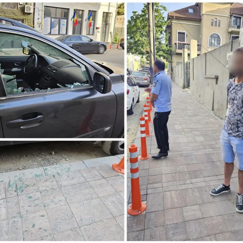 Polițiștii locali au prins un bărbat care distrugea mașini în Constanța